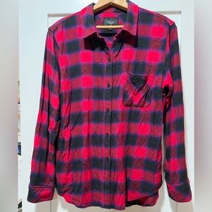 Rails Long Sleeve Milo Black Cherry Wild Plaid size Medium